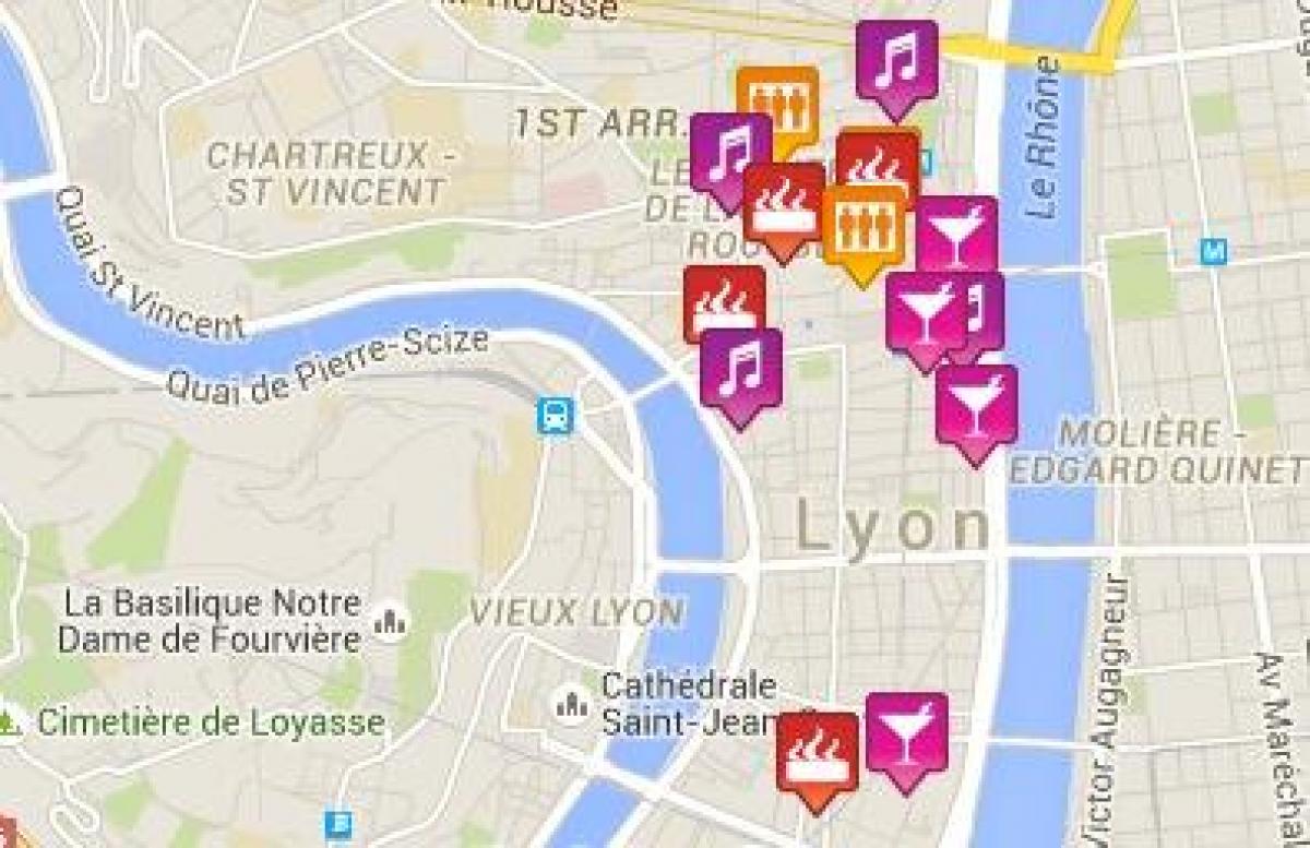 karta över gay Lyon