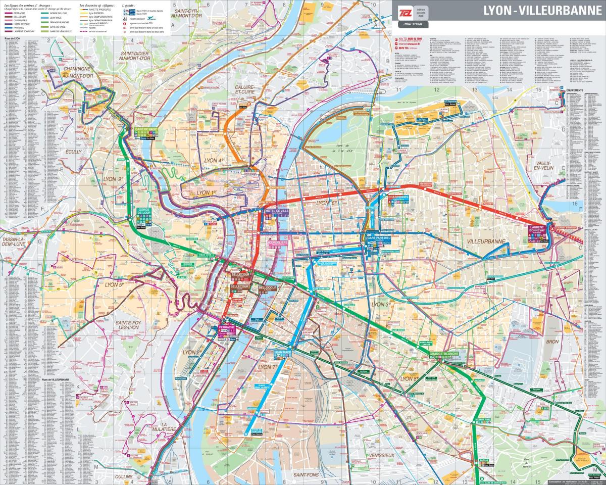 Lyon frankrike buss karta