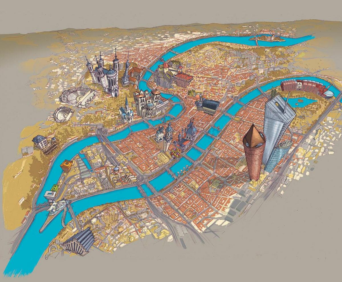 karta över Lyon båt