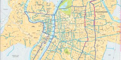 Karta över Lyon cykel