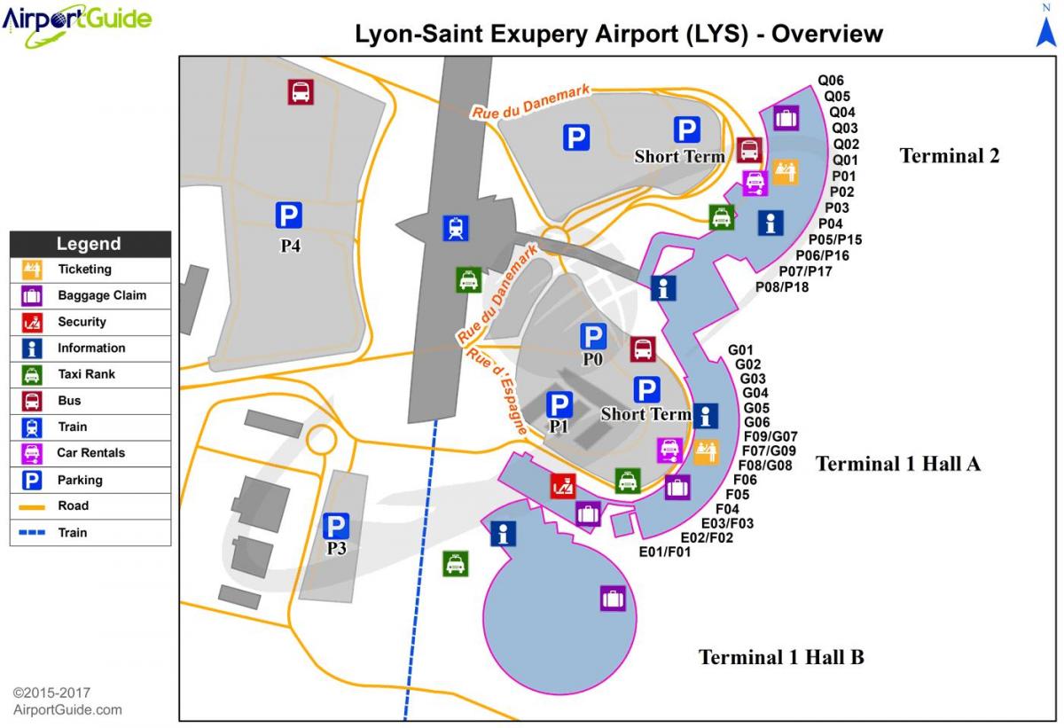 Lyon frankrike flygplats karta