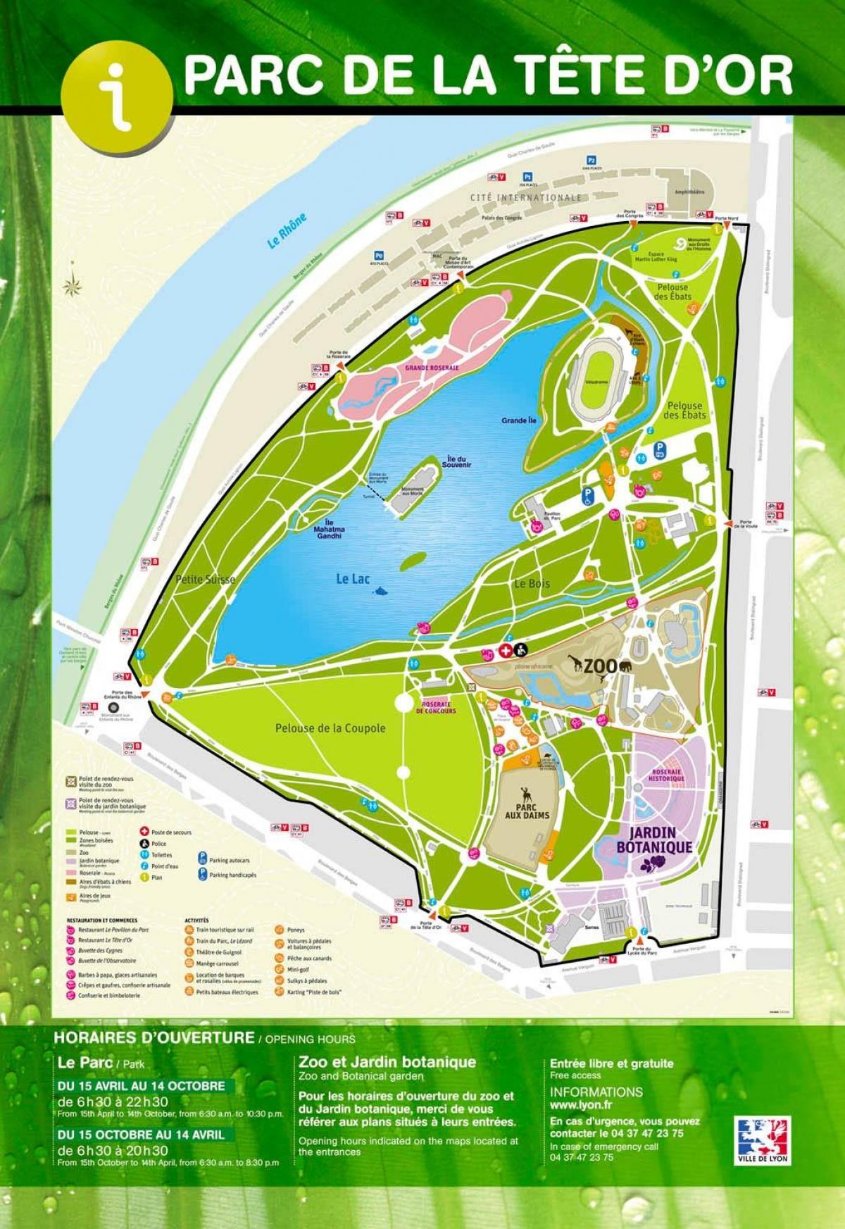 karta över Lyon park