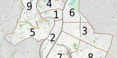 Karta över Lyon stadsdel
